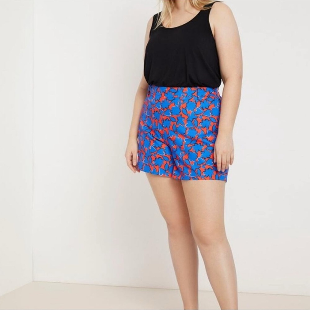 Eloquii Blue and Red Floral Women's Shorts
